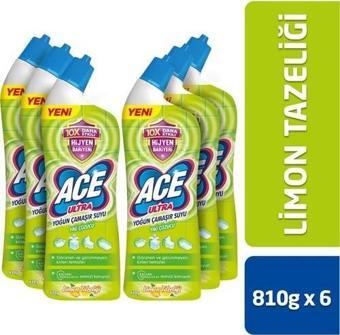 Ace Ultra Yoğun Kıvamlı Çamaşır Suyu Limon Tazeliği 810G X6