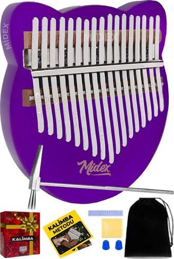 Midex KLX-660 Mor Renk Cam Kalimba 17 Tuşlu Full Set