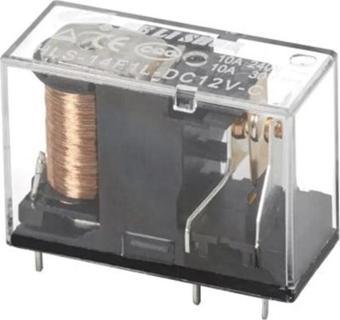 12 VOLT ROLE TEK KONTAK 5 BACAK 10 AMPER ŞEFFAF (HLS-14F1L-DC12V-C)