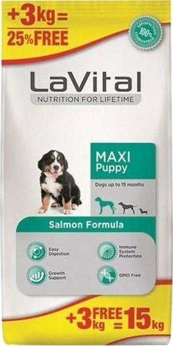 LaVital Büyük Irk Somonlu Yavru Köpek Maması 15 Kg