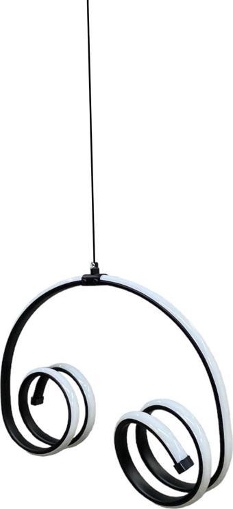 Bukle Led Avize Siyah