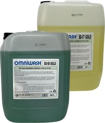 Omniwash Gold Endüstriyel Sıvı Bulaşık Yıkama Deterjanı ve Parlatıcısı 2x20 lt