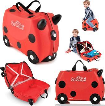 Trunki Uğurböceği Harley Binilen ve Sürülen Çocuk Bavulu