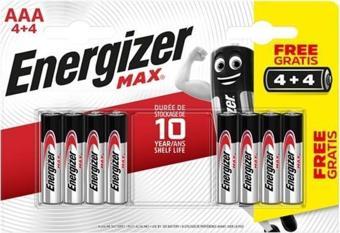 Energizer Max Alkaline AAA İnce Pil 4+4 AAA LR03