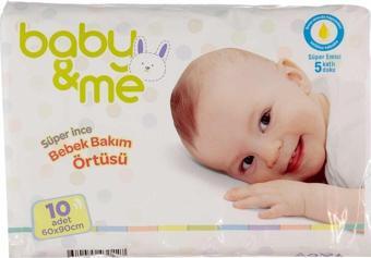 Baby&Me Süper İnce Alt Değiştirme Örtüsü 10 ADET 60x90cm - Bebek Bakım Örtüsü