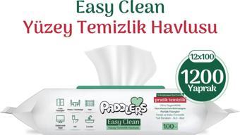 Paddlers Easy Clean Beyaz Sabun Katkılı Yüzey Temizlik Havlusu 12x100 (1200 Yaprak)