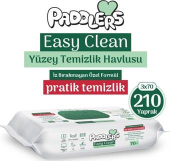 Paddlers Easy Clean Beyaz Sabun Katkılı Yüzey temizlik Havlusu 3x70 (210 Yaprak)