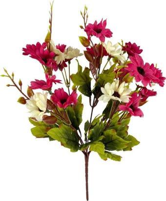 Netten Evime Yapay Çiçek Pembe Bodrum Papatyası 7 Dallı 21 Çiçekli 33*20cm