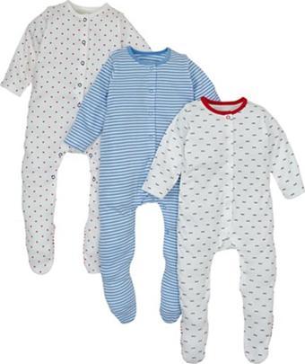 Mothercare Tulum 3 lü Bebek Tulumu Kalpli 18-24 Ay