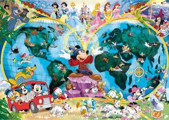 Ravensburger 1000 Parçalı Disney Dünya Haritası Puzzle Yapboz