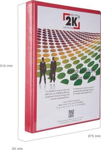 FİRMA EVRAK SUNUM KLASÖRÜ A4 PVC 2 CM 2 HALKALI (150 YAPRAK) 25,5X32 CM