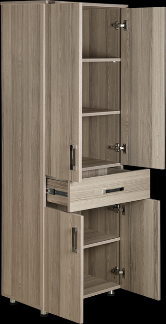 Çok Amaçlı ST Dolap 180 cm Hard Parlak CORDOBA Suntalem 4Raf 1Çekmece El Yapım