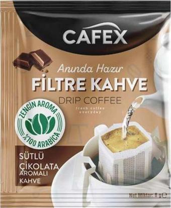 Cafex Filtre Kahve Sütlü Çikolata Aromalı 8 Gr (Paket 16 Adet)