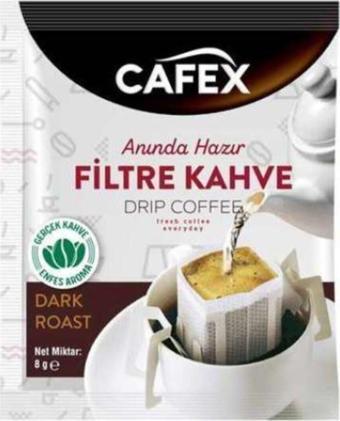 Cafex Filtre Kahve Tek Içimlik Dark Roast 10 Adet x 8Gr