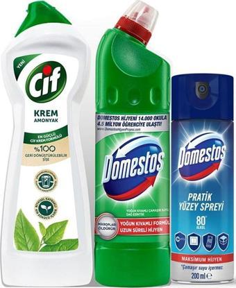 Cif Domestos Dağ Esintisi 750Ml + 750Ml + Domestos Sprey 200Ml