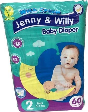 Jenny & Willy Bebek Bezi Vegan 2 Beden 3 - 6 Kg Avantaj Paket 60 Adet