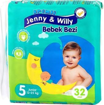 Jenny & Willy Bebek Bezi Vegan 5 Beden 12 - 25 Kg 32 Adet