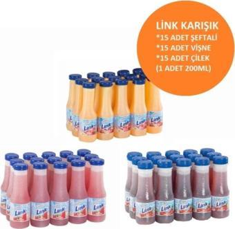 Ülker Link Karışık Paket Meyve Suyu 15 Adet Şeftali + 15 Adet Vişne + 15 Adet Çilek ( Hepsi 200Ml)