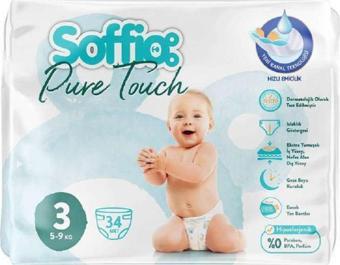 Soffio Pure Touch Bebek Bezi Islaklık Göstergeli No:3 34 Adet