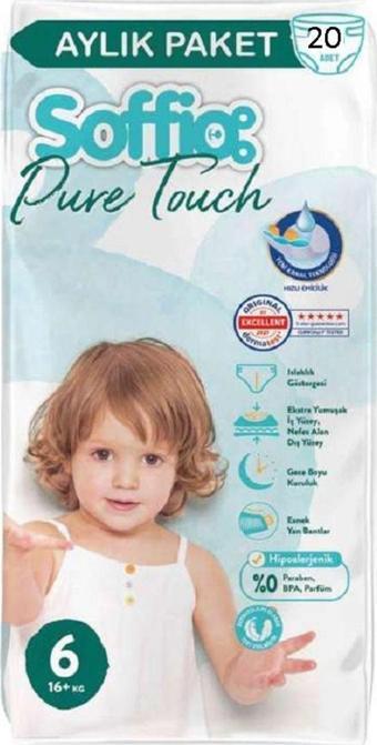 Soffio Pure Touch Bebek Bezi Islaklık Göstergeli No:6 20 Adet