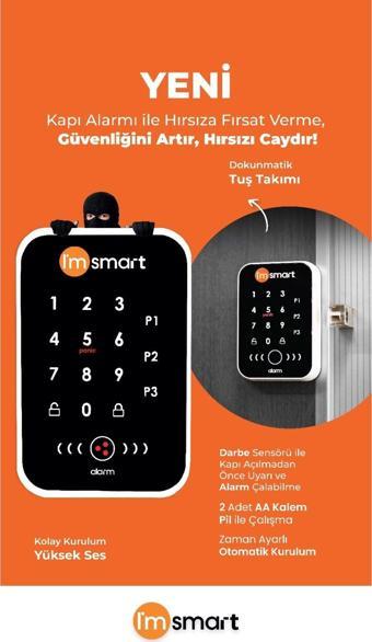 Smart Im Mini Kapı Alarmı Darbe Sensörlü Dokunmatik Ekran