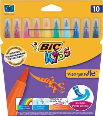Bic Visa Fırça Uçlu Keçeli Boya Kalemi 10`lu Kutu 3270220001553