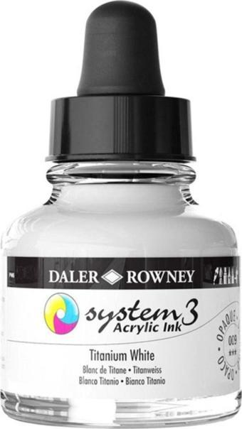 Daler Rowney System 3 Akrilik Mürekkep 29.5ml 009 Titanium White