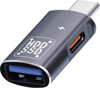 Polham 2in1 Type C To Type C ve USB Çevirici OTG Adaptör, Şarj ve Data Aktarım OTG Çeviricisi
