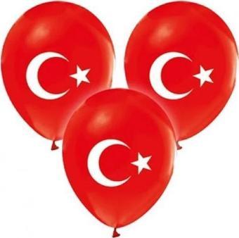 Gemar Türk Bayraklı Baskılı Balon 100 Adet