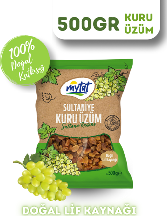 Mytat Doğal 10 No Sultaniye Kuru Üzüm 500 gr