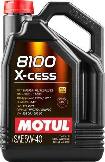 Motul 8100 X-Cess 5W-40 Tam Sentetik Motor Yağı 4 L