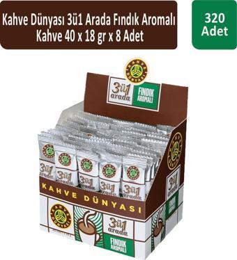 Kahve Dünyası 3ü1 Fındık Aromalı Kahve 40 x 18 gr x 8 Adet