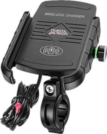 Nukrotech SF Wireless Şarjlı Motosiklet Telefon Tutucu