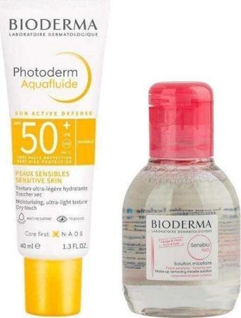 Bioderma Photoderm Aquafluide SPF50+ 40 ML- Sensibio H20 100 ML Hediye