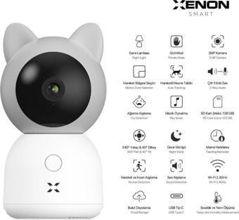 Akıllı Bebek Kamerası Sıcaklık ve Nem Ölçümü ve Ninni Çalma Smart Baby Camera