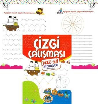 4E Defter Yaz-Sil Çizgi Çalışması Karatay Yayınevi + Kalem