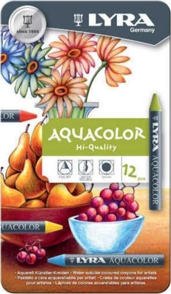 LYRA Aquacolor Aquarell Sulandırılabilen Pastel Boya Seti 12li Metal Kutu