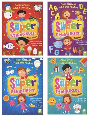 Okul Öncesi Zeka Etkinleri Süper Etkinler Seti-4 Kitap Takım - Tuba Öztürk - Ema Çocuk