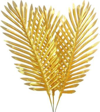 Netten Evime Yapay Çiçek Palmiye Yaprağı Altın Gold Renk 3 ADET Yapay Yaprak
