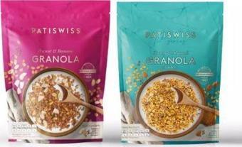 Patiswiss Bal Bademli ve Yer Fıstıklı Muzlu Granola Set 500g