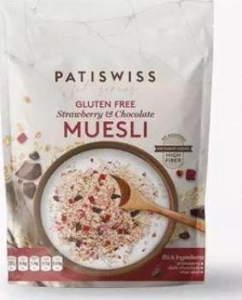 Patiswiss Glutensiz Çilekli ve Çikolatalı Müsli Doypack 300g