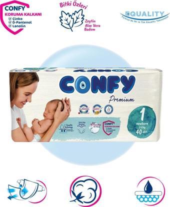 Confy Premium 1 Numara Bebek Bezi Yenidoğan 2 - 5 kg 40 Adet