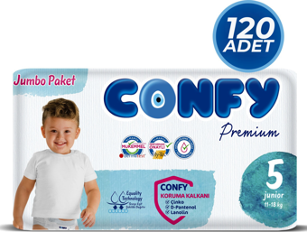 Confy Premium 5 Numara Bebek Bezi Junior 11 - 18 KG 120 Adet