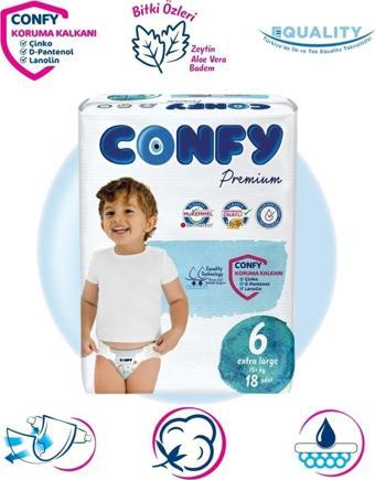 Confy Premium 6 Numara Bebek Bezi Extralarge +15 Kg 18 Adet