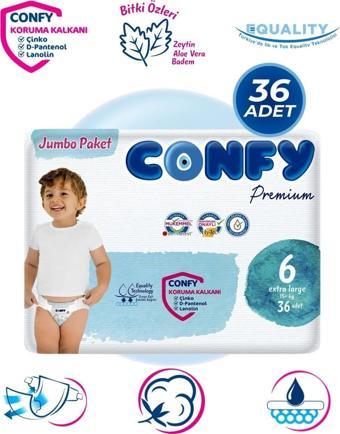 Confy Premium 6 Numara Bebek Bezi Extralarge +15 Kg 36 Adet