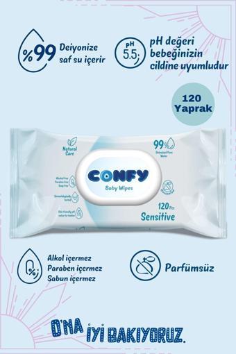 Confy Sensitive Bebeklere Özel Islak Mendil 120 Yaprak