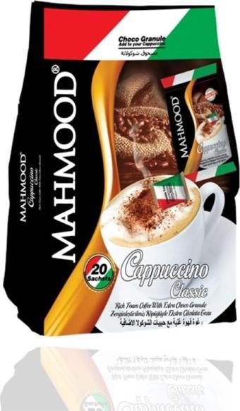 Mahmood Coffee Klasik Choco Granüllü Şekersiz Cappuccino 20 Adet X 13,7 Gr