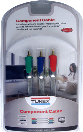 TUNEX TNX-3028/27 KABLO 3RCA 3RCA 2 METRE YUV COMPONENT