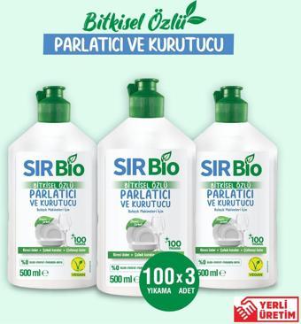 Sır Bio Bitkisel Özlü Bulaşık Makinesi Parlatıcı & Kurutucu 500 ml 3'lü Set