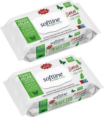 Softline Fresher Yüzey Islak Temizlik Havlusu 100'lü x 2 Adet